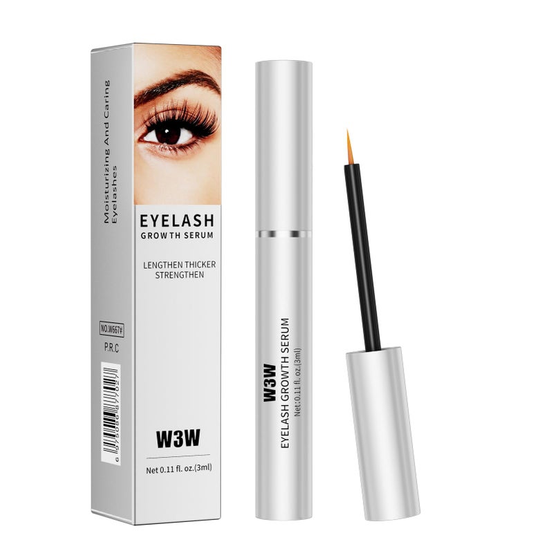 QIC W3W Eyelash Growth Serum for Longer, Thicker Lashes â€“ Lash Enhancer with Natural Peptides & Caffeine, Gentle Lash Conditioner for Women, 3ml - Image 1