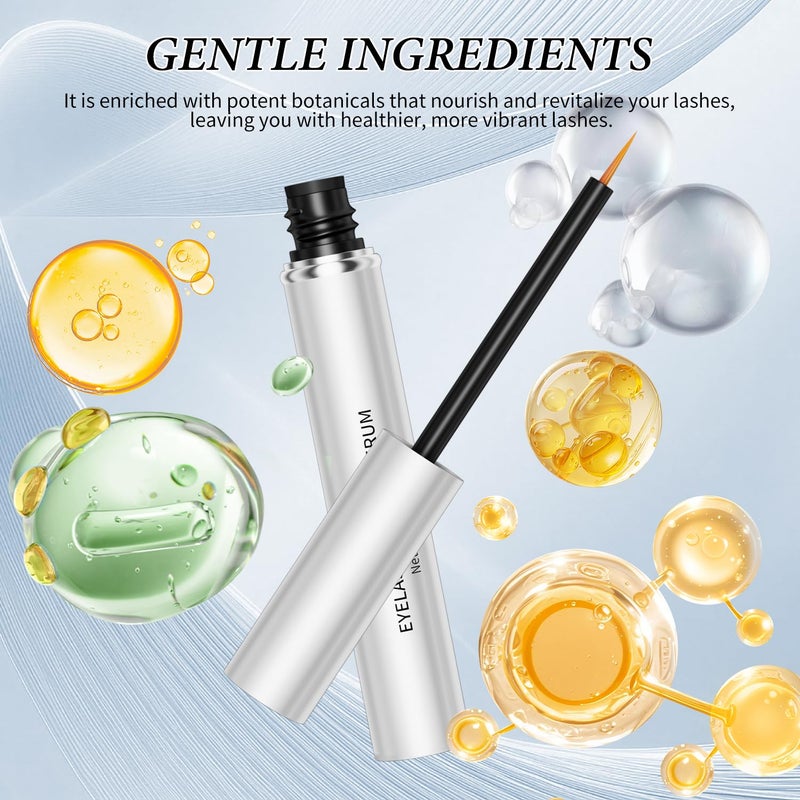 QIC W3W Eyelash Growth Serum for Longer, Thicker Lashes â€“ Lash Enhancer with Natural Peptides & Caffeine, Gentle Lash Conditioner for Women, 3ml - Image 2