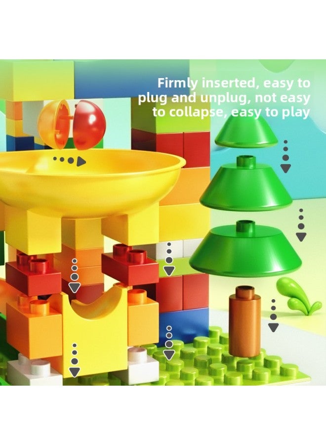 Varied Ball Slide Pinball Slide Track Building Blocks Assembled Toy Boy Big Particle Educational Children Kids-Color:[300pcs] Slide Building Blocks - Large Particles Containing 12 Balls + 3 Base Plates  - Image 5