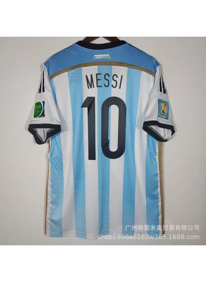2014 Argentina Home Number 10 + Armband Football Jersey - Image 1