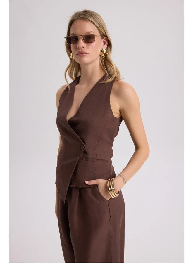Bohemai  Nagmetah Back Pocket Coffee Vest and Pants Set. for Women | Best Price UAE