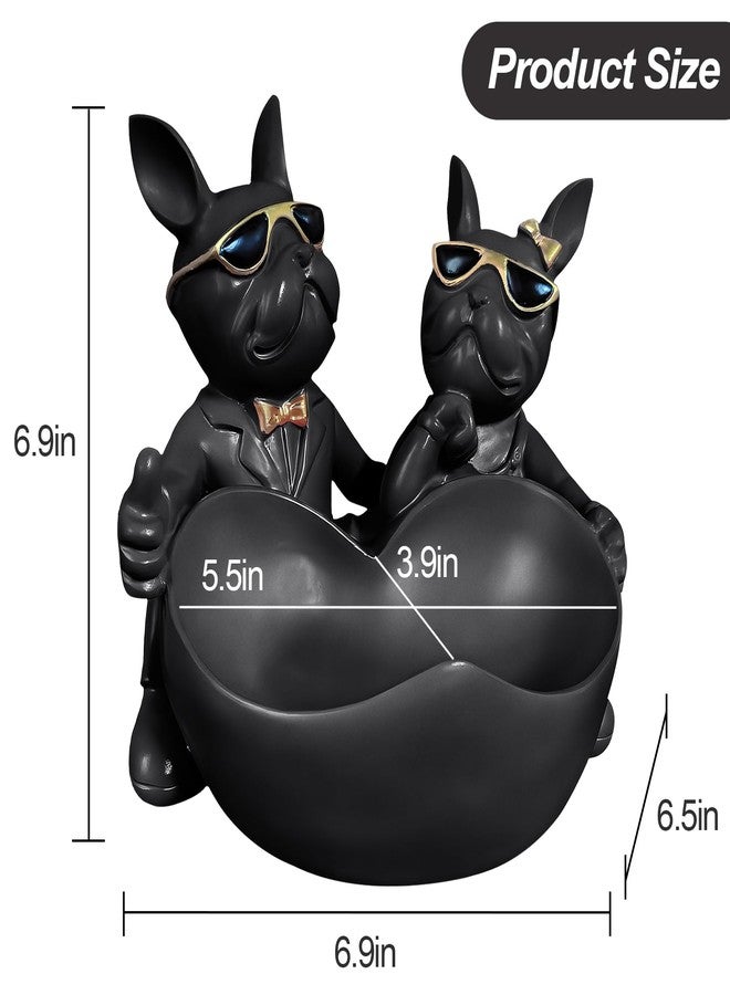 Huhote Statues Lovers Candy Bowl Decor Black - Image 2