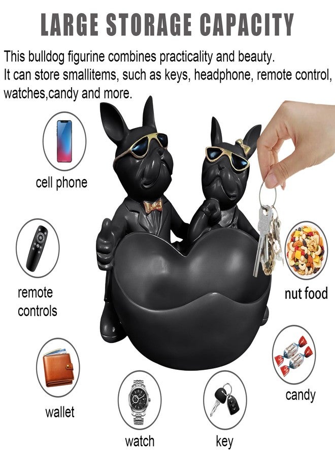Huhote Statues Lovers Candy Bowl Decor Black - Image 4