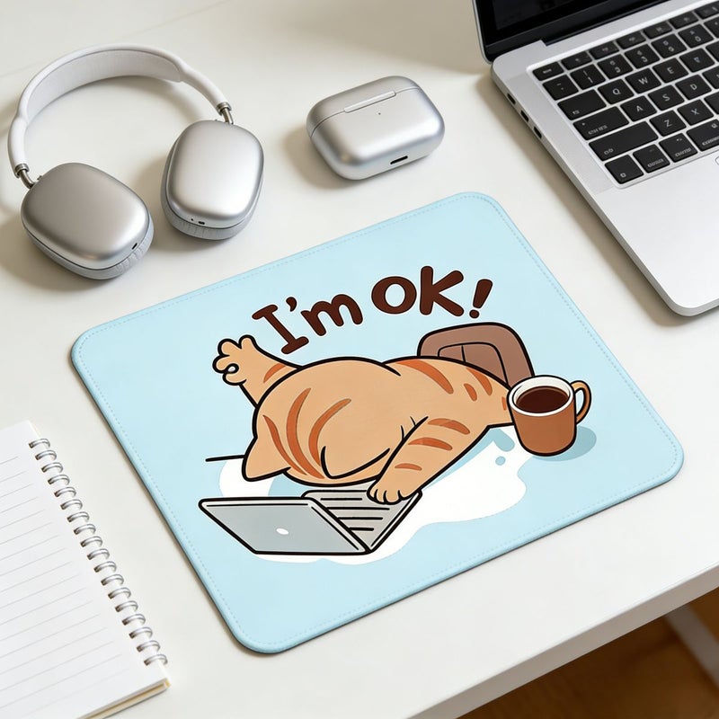 Round 7.87 Inch Cat Mouse Pad Non Slip Rubber Base For Gaming Office - Image 3