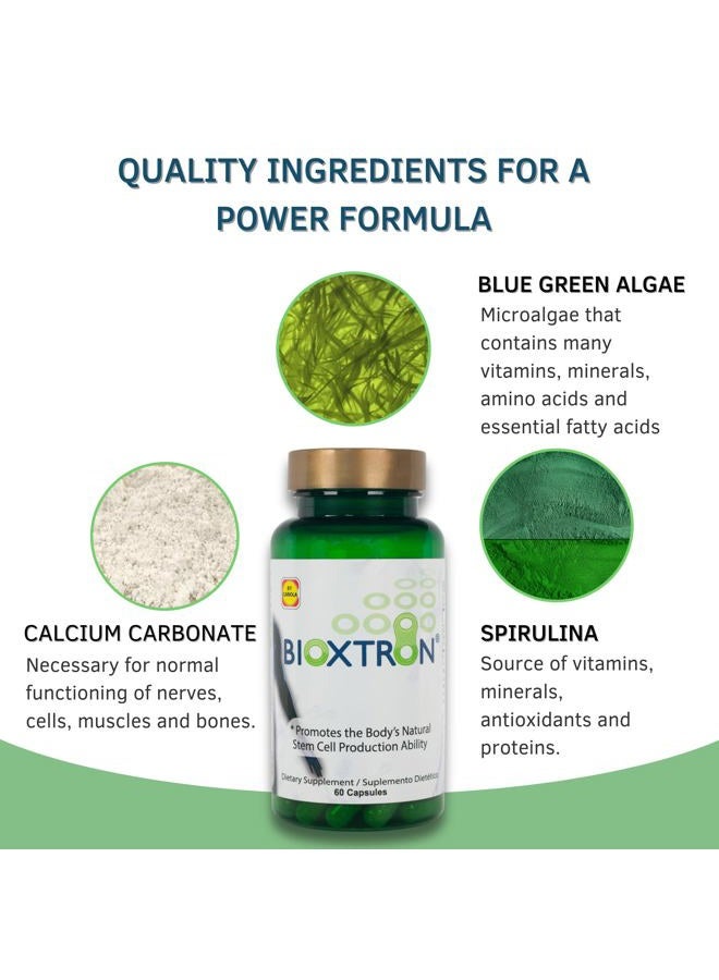 Bioxtron Natural AFA Stem Cell Supplement-60 Capsules (Pack of 2) - Regenerate Tissue and Cells - Joint Pain - Muscle Pain - Fatigue - Image 5