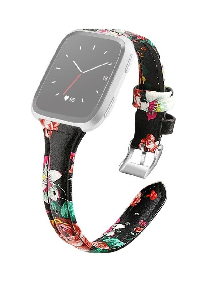NIBEMINENT Leather Wrist Strap Watchband For Fitbit Versa 2 Multicolour - Image 1