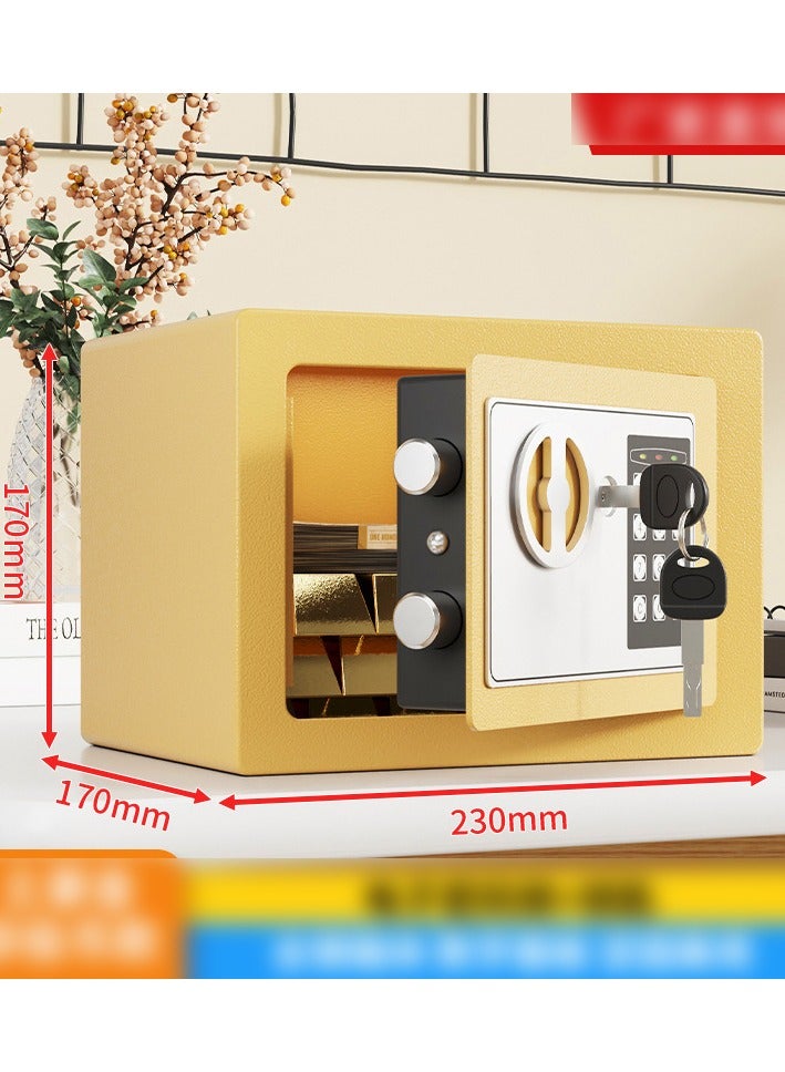 صندوق أمان صغير مع لوحة مفاتيح وأقفال، صناديق أمان شخصية إلكترونية بقفل مخفي، صناديق أمان مصنوعة من سبائك الفولاذ للاستخدام المنزلي والمكتب وغرف الفنادق والأعمال والمجوهرات والأموال النقدية - Image 1