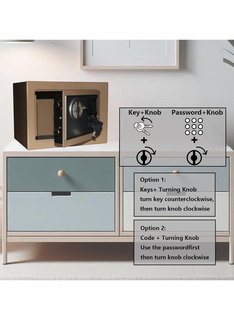 صندوق أمان صغير مع لوحة مفاتيح وأقفال، صناديق أمان شخصية إلكترونية بقفل مخفي، صناديق أمان مصنوعة من سبائك الفولاذ للاستخدام المنزلي والمكتب وغرف الفنادق والأعمال والمجوهرات والأموال النقدية - Image 2