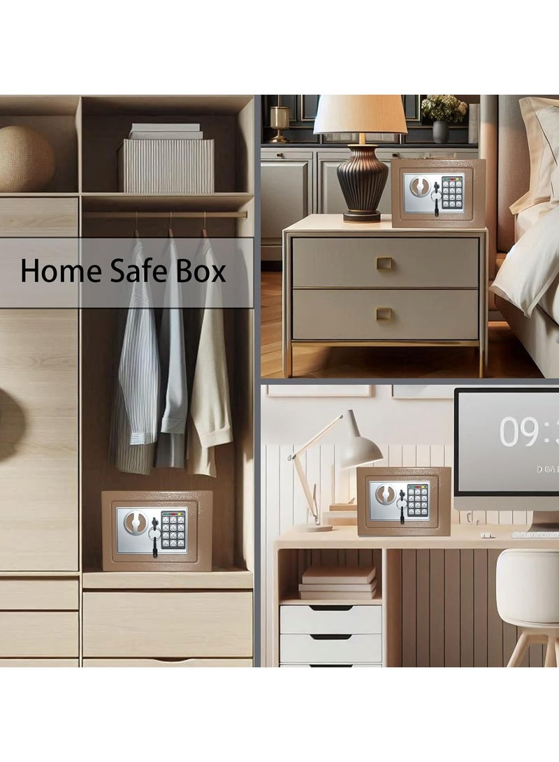 صندوق أمان صغير مع لوحة مفاتيح وأقفال، صناديق أمان شخصية إلكترونية بقفل مخفي، صناديق أمان مصنوعة من سبائك الفولاذ للاستخدام المنزلي والمكتب وغرف الفنادق والأعمال والمجوهرات والأموال النقدية - Image 3