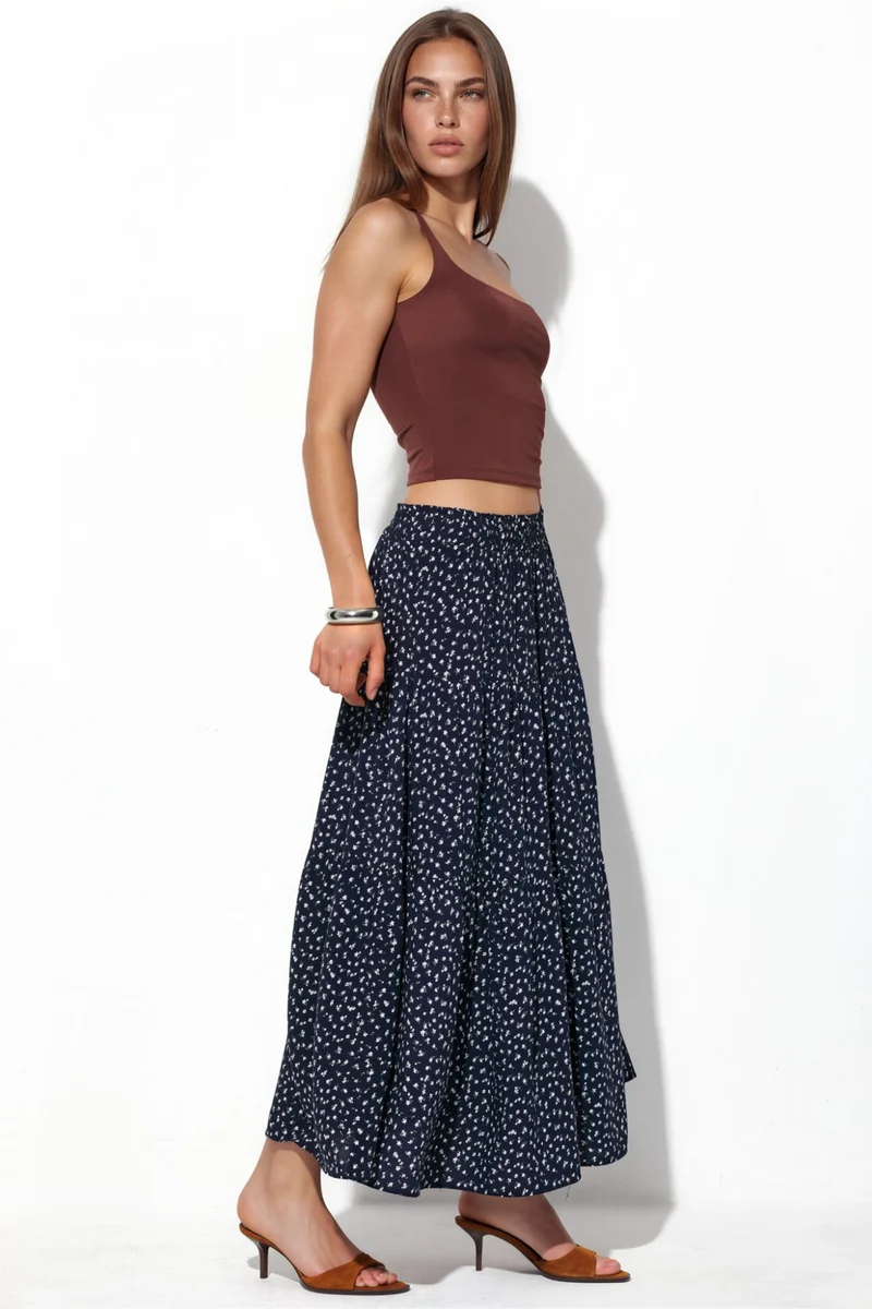 بوسيم BUSEM High Waist Floral Maxi Skirt
