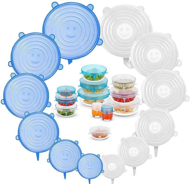 QERINKLE Microwave Safe Silicone Stretch Lids Reuseable Flexible Covers For Rectangle, Round, Square Bowls, Dishes, Plates, Cans, Jars, Glassware&Mugs(Free Size_Multicolor)(Set Of 6),10 x 5 x 5 cm - Image 5