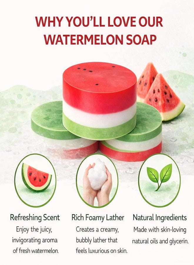 Watermelon Glycerin Soap for Kids - 130g Each | Gentle Moisturizing Cleanser | SLS/SLES & Paraben Free | Vegan & Cruelty-Free | Ideal for Sensitive Skin (Pack of 1) - Image 4