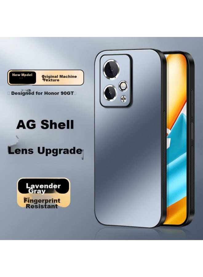شانجزو Shangsu متوافق مع غطاء هاتف Honor 90gt، غطاء حماية Huawei 90gt، عدسة Ag صقيلة، حماية كاملة، ملمس الآلة الحقيقية، لون صلب بسيط، ستايل فاخر، مضاد لبصمات الأصابع، للنساء والرجال، اللافندر الرمادي - Image 1