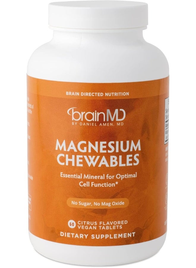 BRAINMD Dr. Amen Magnesium Chewables, Citrus - 60 Chewable Tablets - Image 1