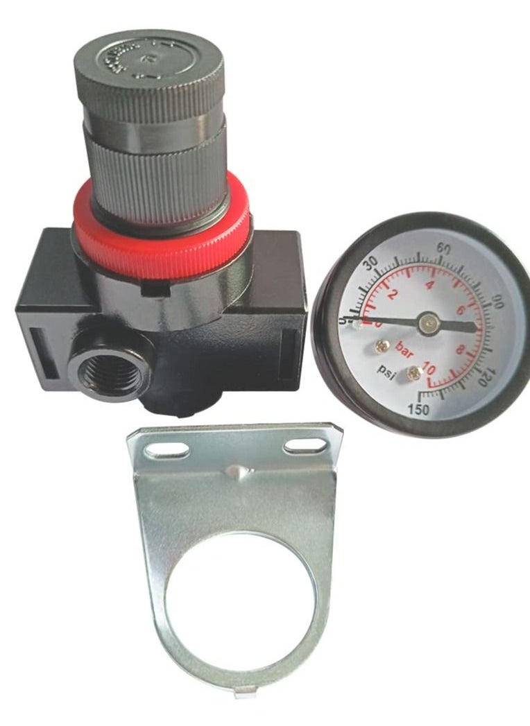 Excefore - BR2000 Air Compressor Regulator Combo 1/4" NPT with Manual Drain, Gauge, and Mounting Bracket, Precise Air Pressure Control for Efficient Operation - Image 1
