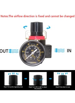 Excefore BR2000 Air Compressor Regulator Combo 1/4" NPT with Manual Drain, Gauge, and Mounting Bracket, Precise Air Pressure Control for Efficient Operation  - Image 2