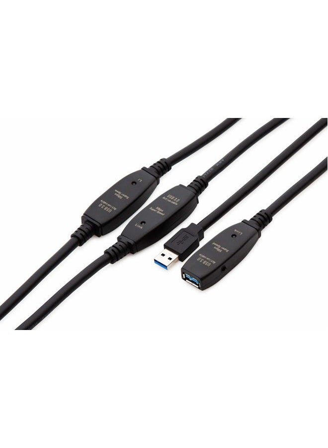 MutecPower كابل تمديد USB نشط بطول 100 قدم 3.0 ذكر إلى أنثى مع 3 شرائح تمديد معزز إشارة - كابل مكرر 30 متر / 100 قدم (مزود الطاقة AC متضمن) - Image 3