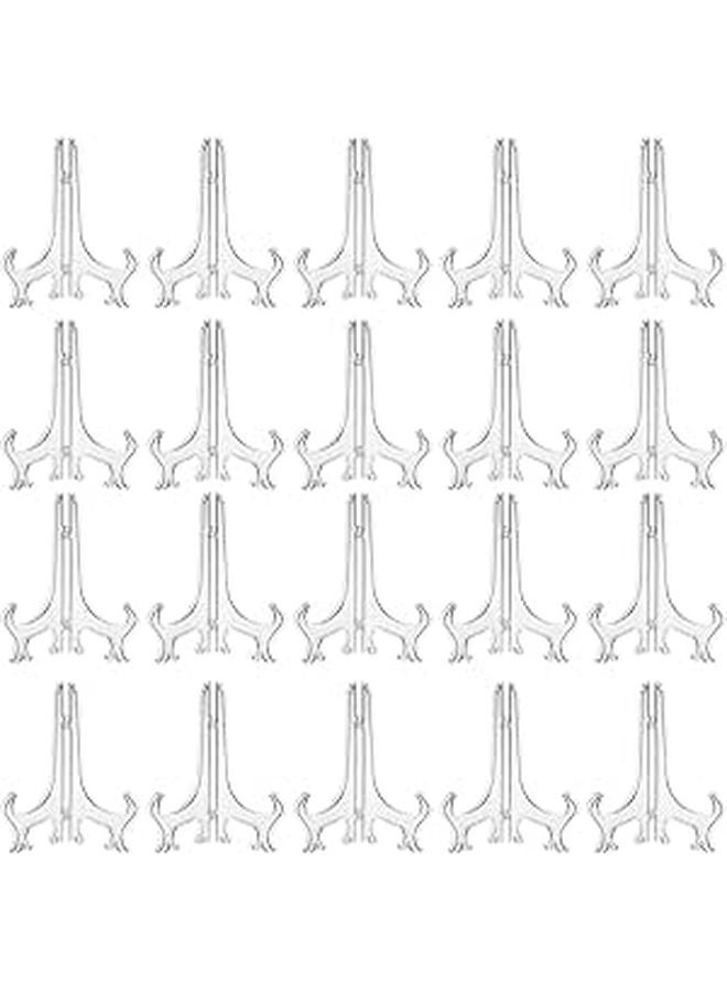20 Pack Clear Plastic Easel Stand Display Plate Holder For Frames Albums Books - Image 1