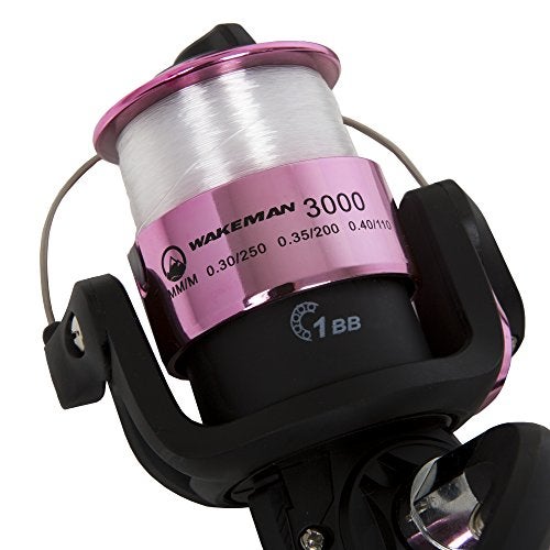 Wakeman Fishing Rod and Reel Combo - Strike Series Medium Action 78-Inch Spinning Reel Pole - Fishing Gear for Bass, Trout, and Lake by Wakeman (Hot Pink) - Image 3