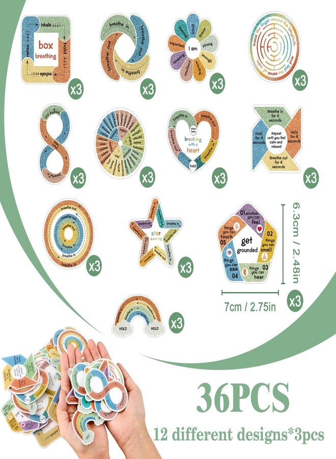 Sondeng 36PCS Anxiety Sensory Stickers Calming Textured Stickers for Adults, Anxiety Relief Items Classroom Fidgets Mental Health Awareness Supplies Anti Stress Calming Mood (Pastel) - Image 5