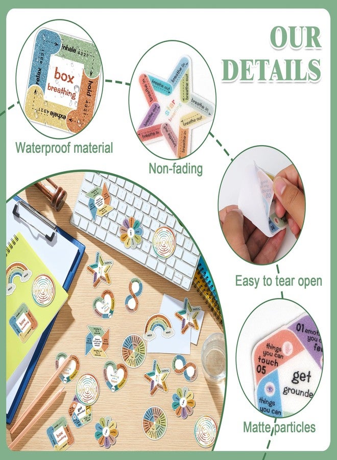 Sondeng 36PCS Anxiety Sensory Stickers Calming Textured Stickers for Adults, Anxiety Relief Items Classroom Fidgets Mental Health Awareness Supplies Anti Stress Calming Mood (Pastel) - Image 2