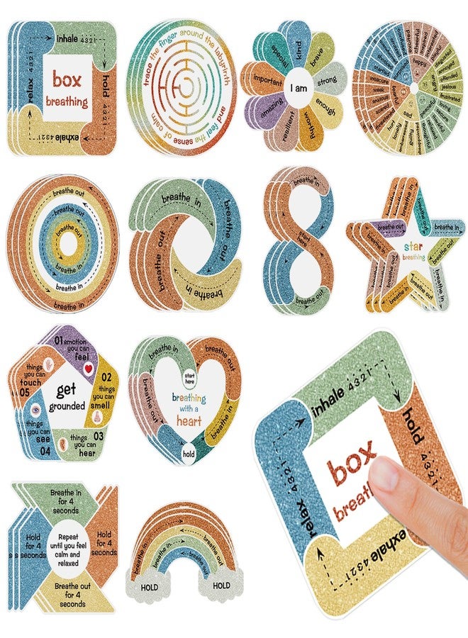 Sondeng 36PCS Anxiety Sensory Stickers Calming Textured Stickers for Adults, Anxiety Relief Items Classroom Fidgets Mental Health Awareness Supplies Anti Stress Calming Mood (Pastel) - Image 1