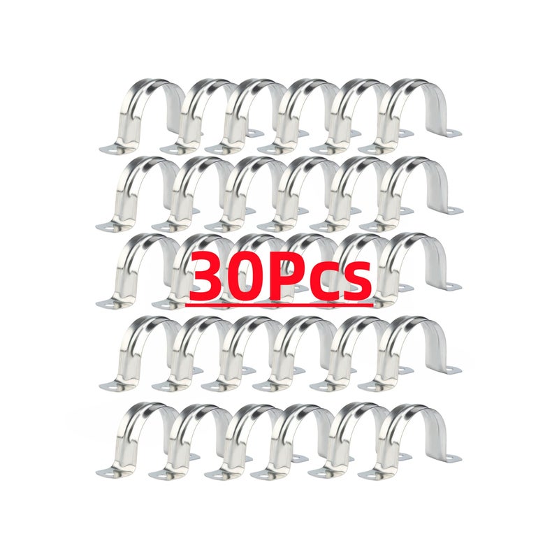 M32 Thickened Stainless Steel Pipe Clamp With 2 Holes Heavy Duty U Shaped Bracket 32mm Wide - Image 2