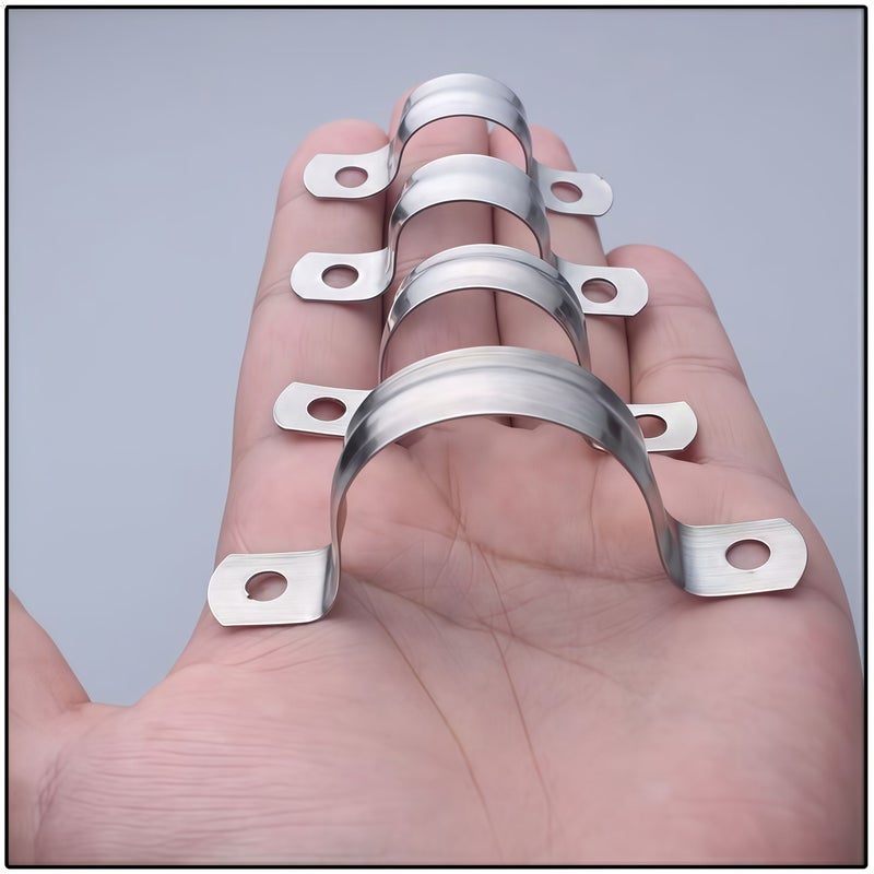 M32 Thickened Stainless Steel Pipe Clamp With 2 Holes Heavy Duty U Shaped Bracket 32mm Wide - Image 5