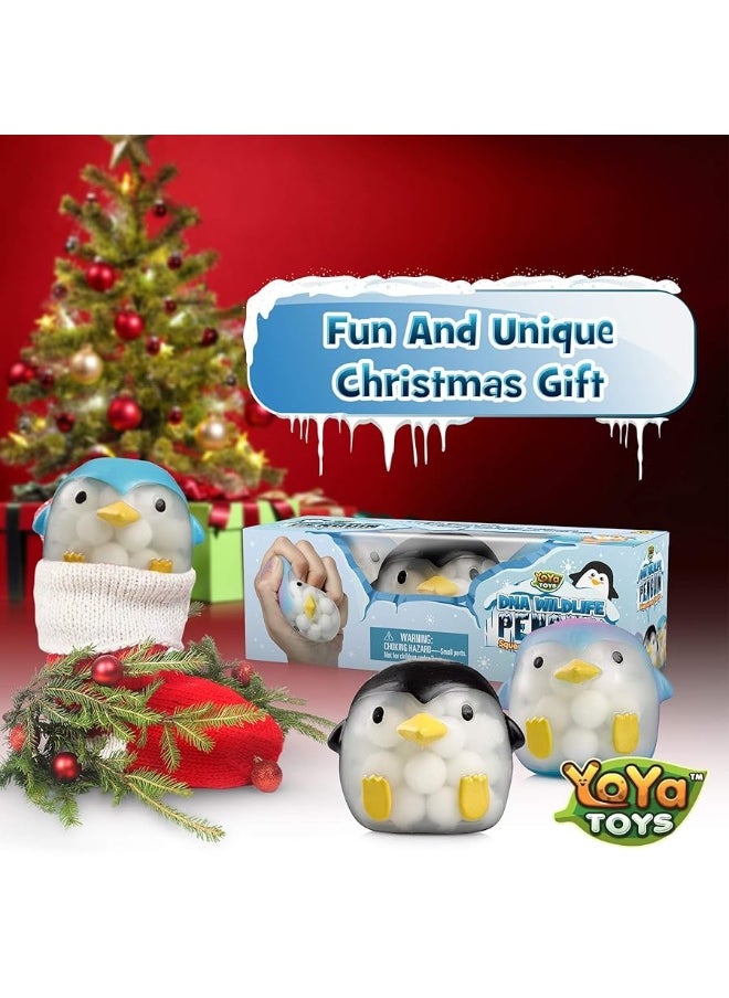 YoYa Toys DNA Balls Penguin Stress Balls by YoYa Toys (3-Pack) - Stimulating, Calming Squishy Sensory and Fidget Toys for Kids and Adults - Ideal for Autism, ADHD, Fidgeting, and Breaking Bad Habits  - Image 1