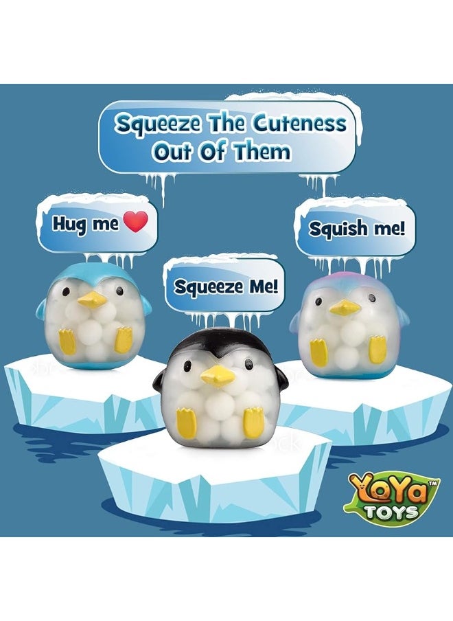 YoYa Toys DNA Balls Penguin Stress Balls by YoYa Toys (3-Pack) - Stimulating, Calming Squishy Sensory and Fidget Toys for Kids and Adults - Ideal for Autism, ADHD, Fidgeting, and Breaking Bad Habits  - Image 4