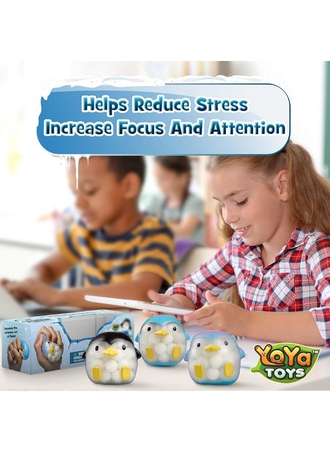 YoYa Toys DNA Balls Penguin Stress Balls by YoYa Toys (3-Pack) - Stimulating, Calming Squishy Sensory and Fidget Toys for Kids and Adults - Ideal for Autism, ADHD, Fidgeting, and Breaking Bad Habits  - Image 5