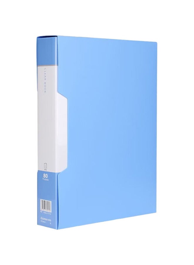 Comix A4/80-Page Document Folder With Cover, Loose-Leaf Organizer, File Holder With Pockets, Student Exam Paper Subject Storage Bag, Blue Pf80Ak-1 - Image 2