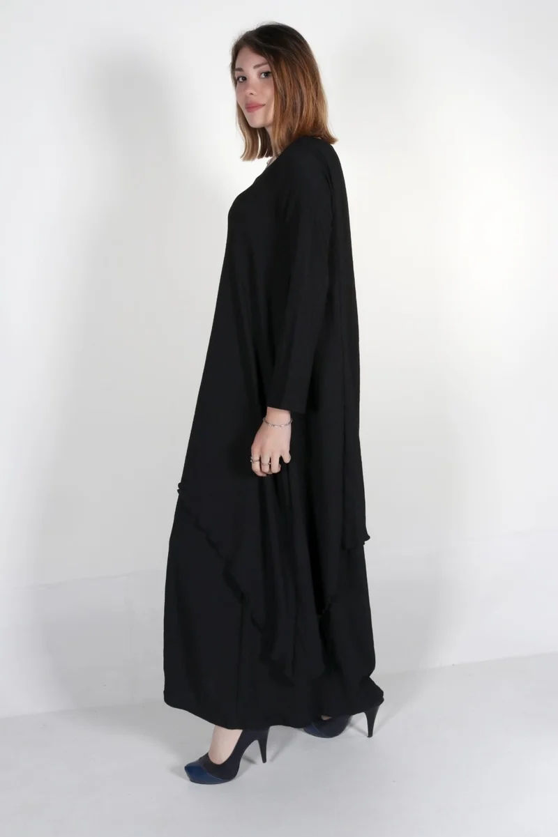 باربورا Layered Black Maxi Dress