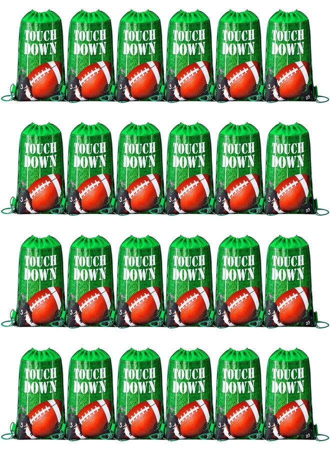 Chumia 24 Pcs Football Party Favors Drawstring Bags Football Backpack Gift Goodie for Sports Party Supplies(Bright Style) - Image 1