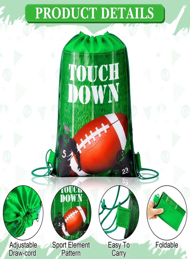 Chumia 24 Pcs Football Party Favors Drawstring Bags Football Backpack Gift Goodie for Sports Party Supplies(Bright Style) - Image 3