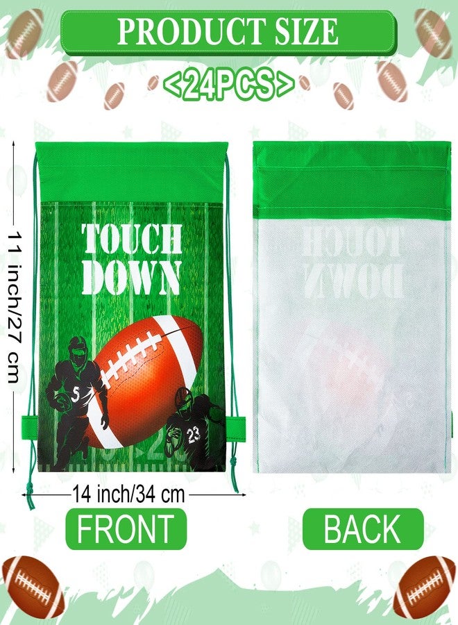 Chumia 24 Pcs Football Party Favors Drawstring Bags Football Backpack Gift Goodie for Sports Party Supplies(Bright Style) - Image 2