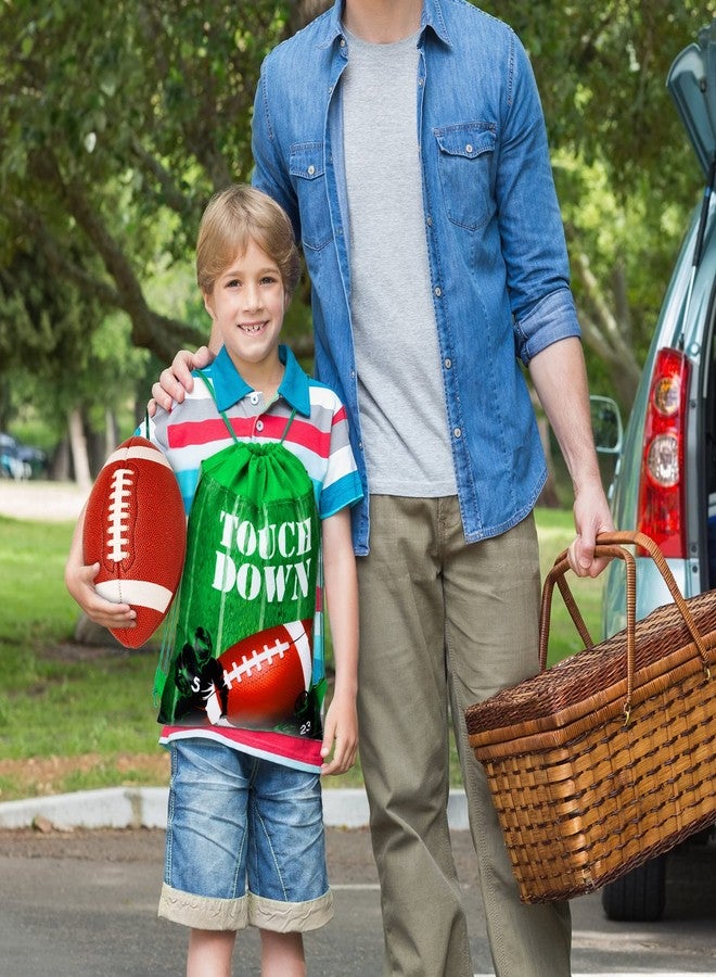 Chumia 24 Pcs Football Party Favors Drawstring Bags Football Backpack Gift Goodie for Sports Party Supplies(Bright Style) - Image 4