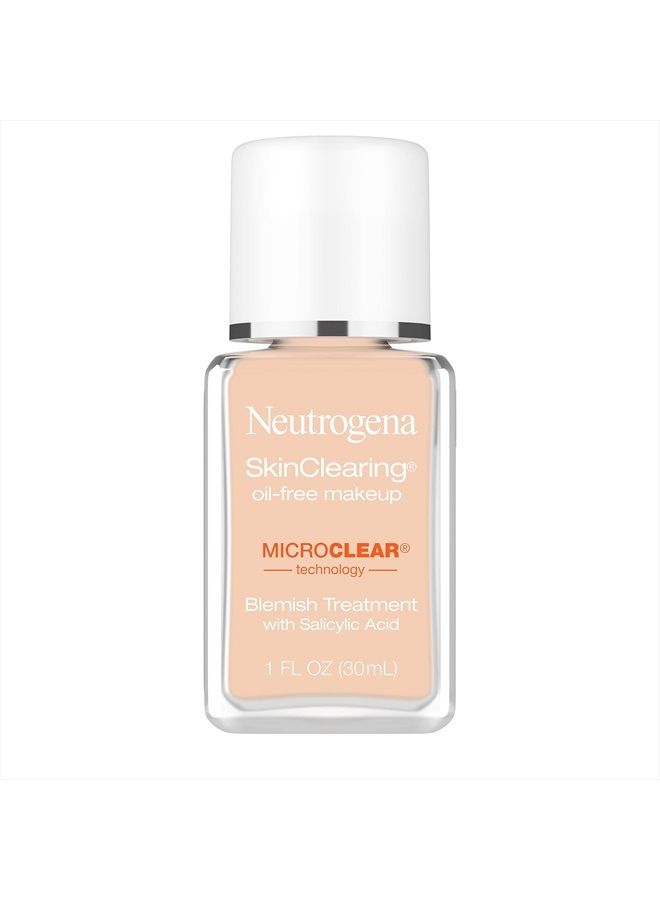 Neutrogena SkinClearing Oil-Free Acne and Blemish Fighting Liquid Foundation with.5% Salicylic Acid Acne Medicine, Shine Controlling Makeup for Acne Prone Skin, 40 Nude, 1 fl. oz  - Image 1