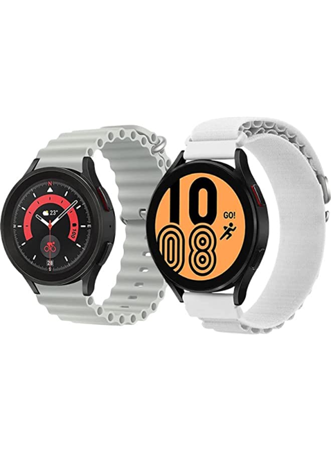 IAF Silicone Ocean Strap 22mm Watch Accessory Part for Samsung and Huawei Watch Adjustable Loop with Buckle Sports Strap Women Men White/Black