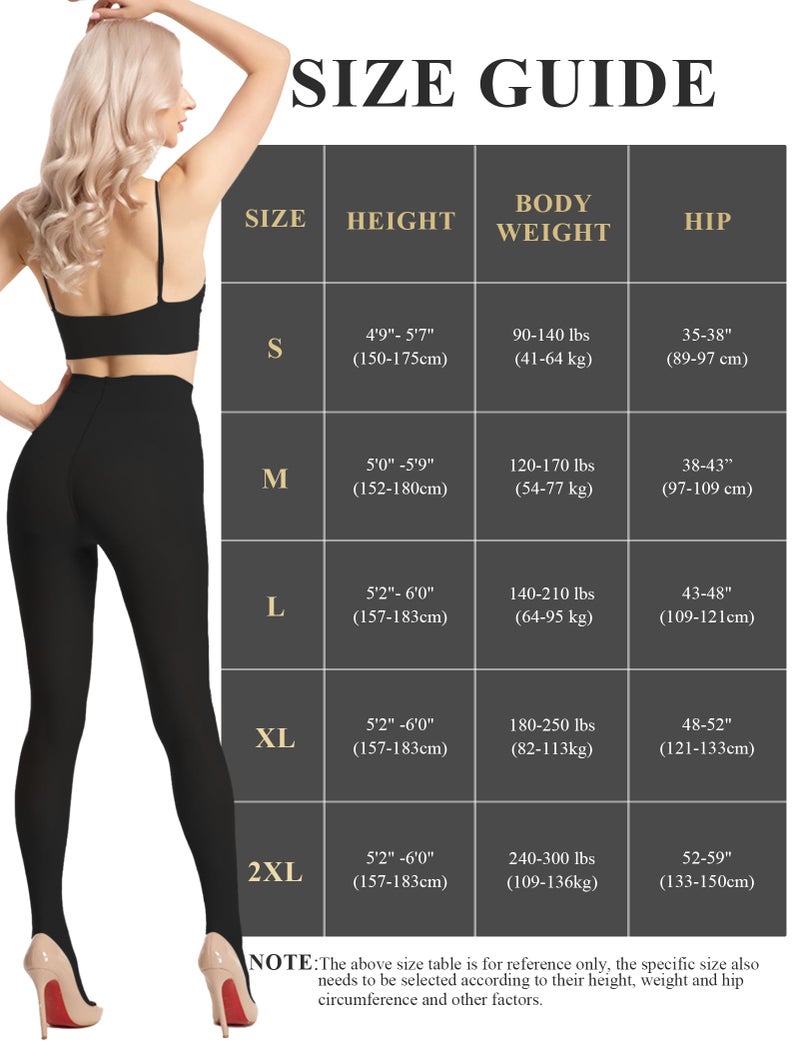 Buauty 80D Black Tights for Women,Control Top Opaque Tights,High Waist Soft Nylon Pantyhose(1 pair) - Image 5