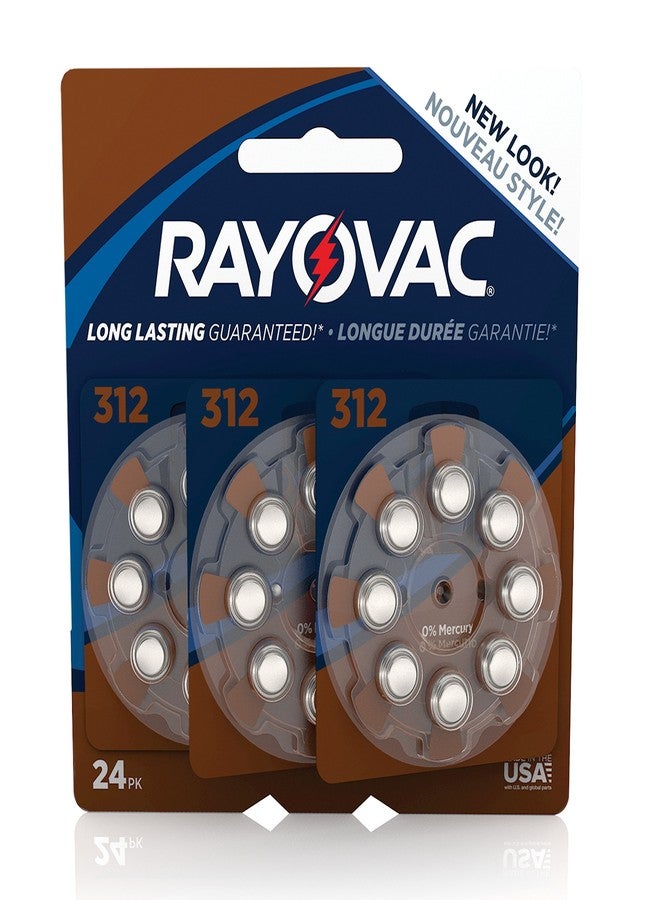 RAYOVAC Size 312 Hearing Aid Batteries, 24-Pack, L312ZA-24ZMB, Multi - Image 1