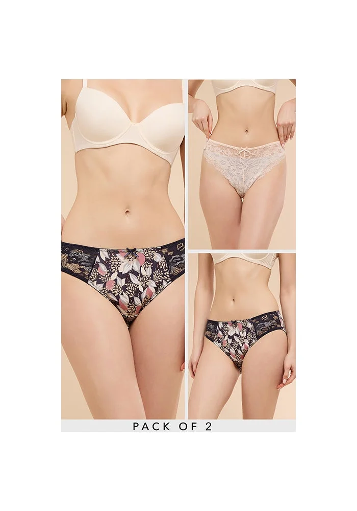 2 Pack Laced Bikini Briefs