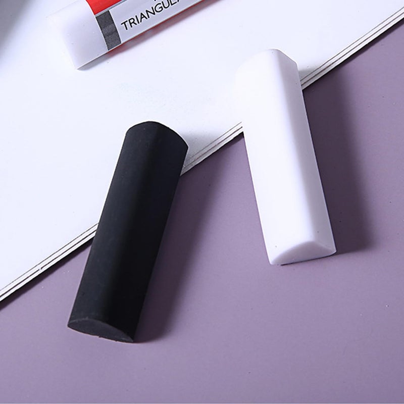 Dreamm Black White Erasers 8 Pack Pencil Erasers Triangle Erasers for Kids Bulk for Students School Supplies Office Prize Gifts (Black and White Triangle) - Image 3