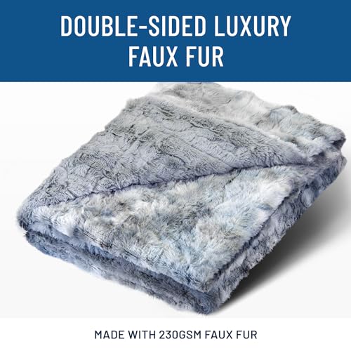 Everlasting Comfort Soft & Comfortable Arctic Blue Faux Fur Throw Blanket for Couch - (50"x65") Minky & Fluffy Fall Blankets & Throws, Plush Fuzzy Cover for Bed, Sofa & Living Room - Cozy Home Decor - Image 2