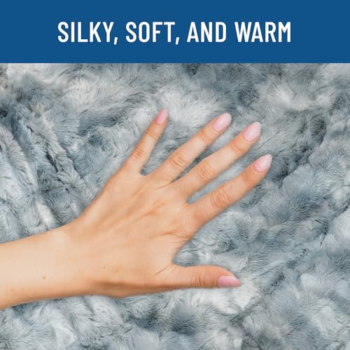 Everlasting Comfort Soft & Comfortable Arctic Blue Faux Fur Throw Blanket for Couch - (50"x65") Minky & Fluffy Fall Blankets & Throws, Plush Fuzzy Cover for Bed, Sofa & Living Room - Cozy Home Decor - Image 5