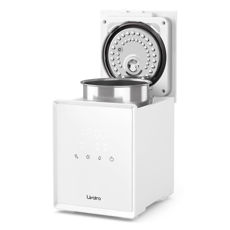 Livatro Stainless Steel Humidifier, 3L Warm Mist Humidifier, Easy Clean with Warm Steam Humidifier, Healthy Air Mist Humidifiers for Bedroom Living Room, with Sleep Mode and Auto-off Setting - Image 1