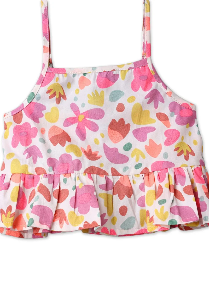 نوتيناتي Frill Cotton Top for Girls | Floral Girls’ Top | 3 to 24 Months