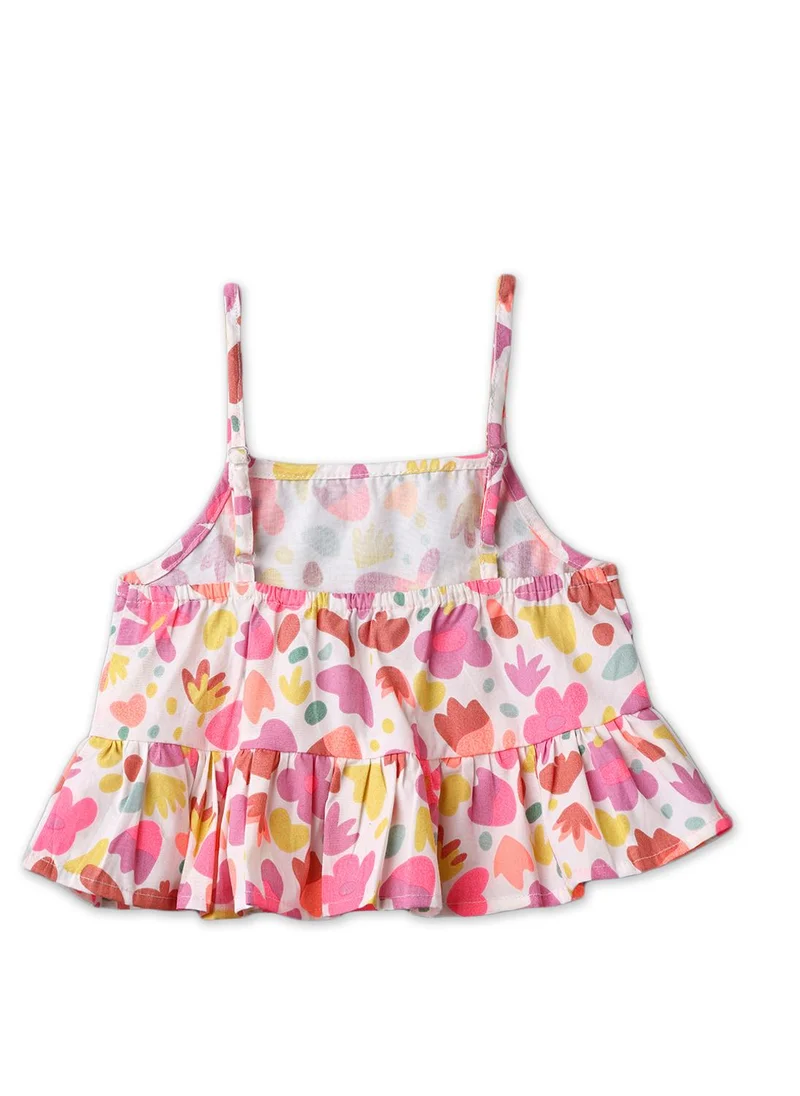 نوتيناتي Frill Cotton Top for Girls | Floral Girls’ Top | 3 to 24 Months