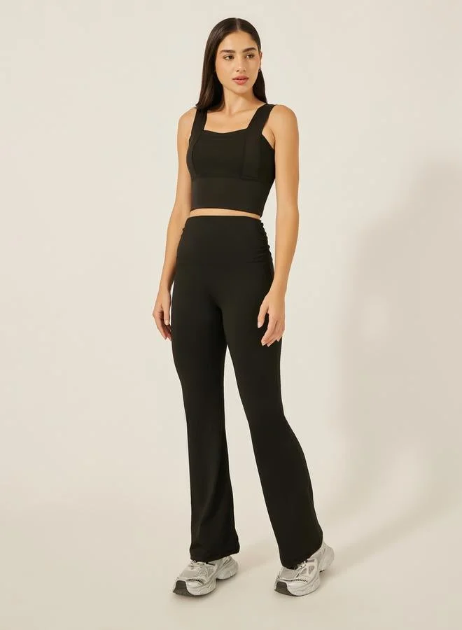 Styli Active Textured Broad Underband Seam Longline Sports Bra