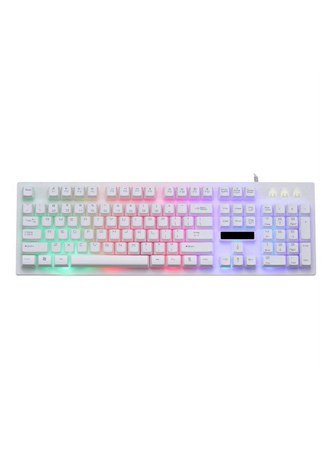 لوحة مفاتيح RGB ميكانيكية سلكية بمنفذ USB وأضواء LED بألوان قوس قزح طراز G20